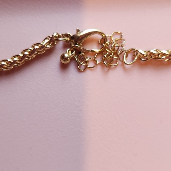 Pink Feather Gem Statement Necklace *S71 - Picture 6 of 6